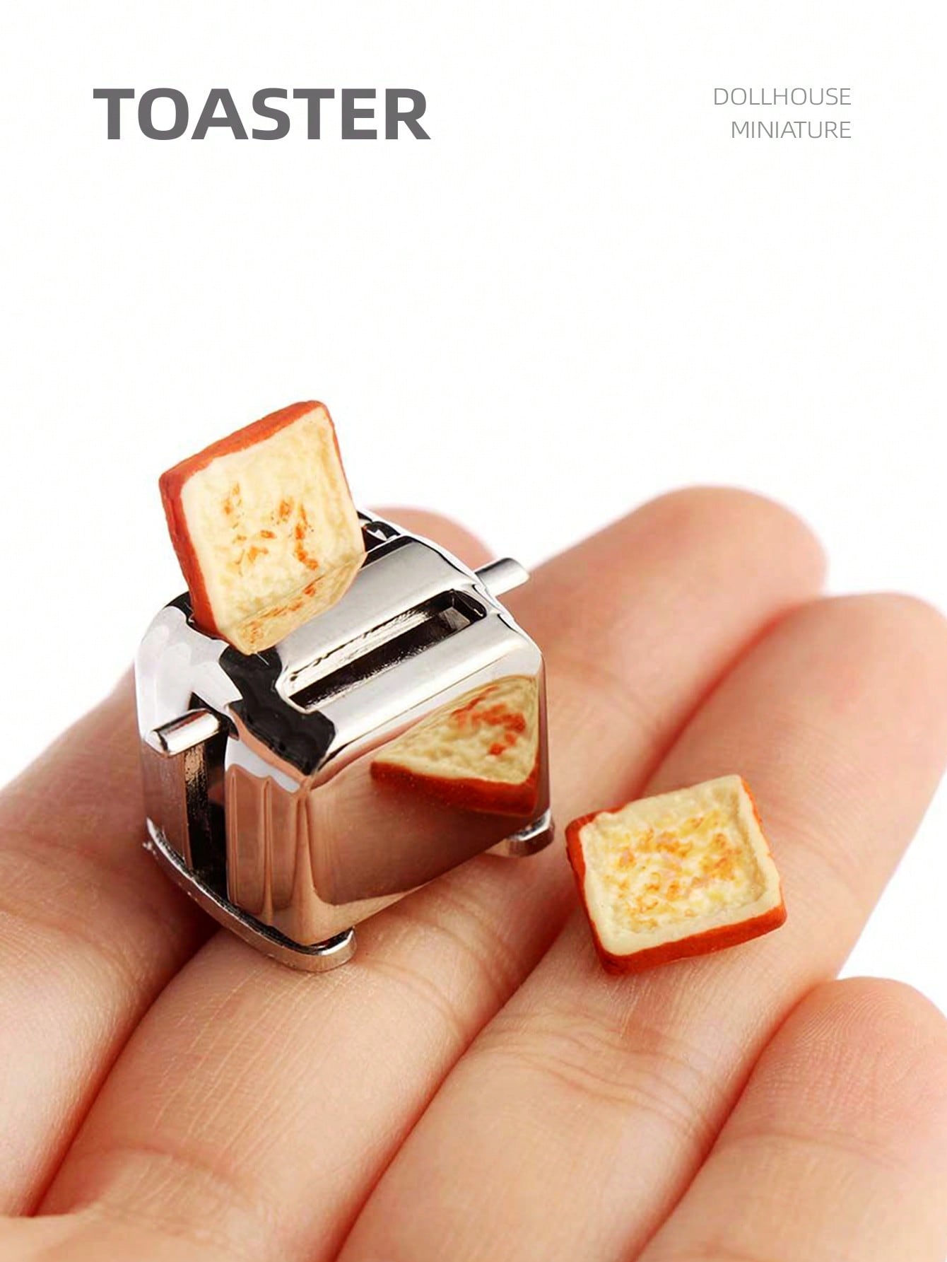 Toaster - 1:12 Ölçekli Oyuncak Ev Minyatür Ekmek