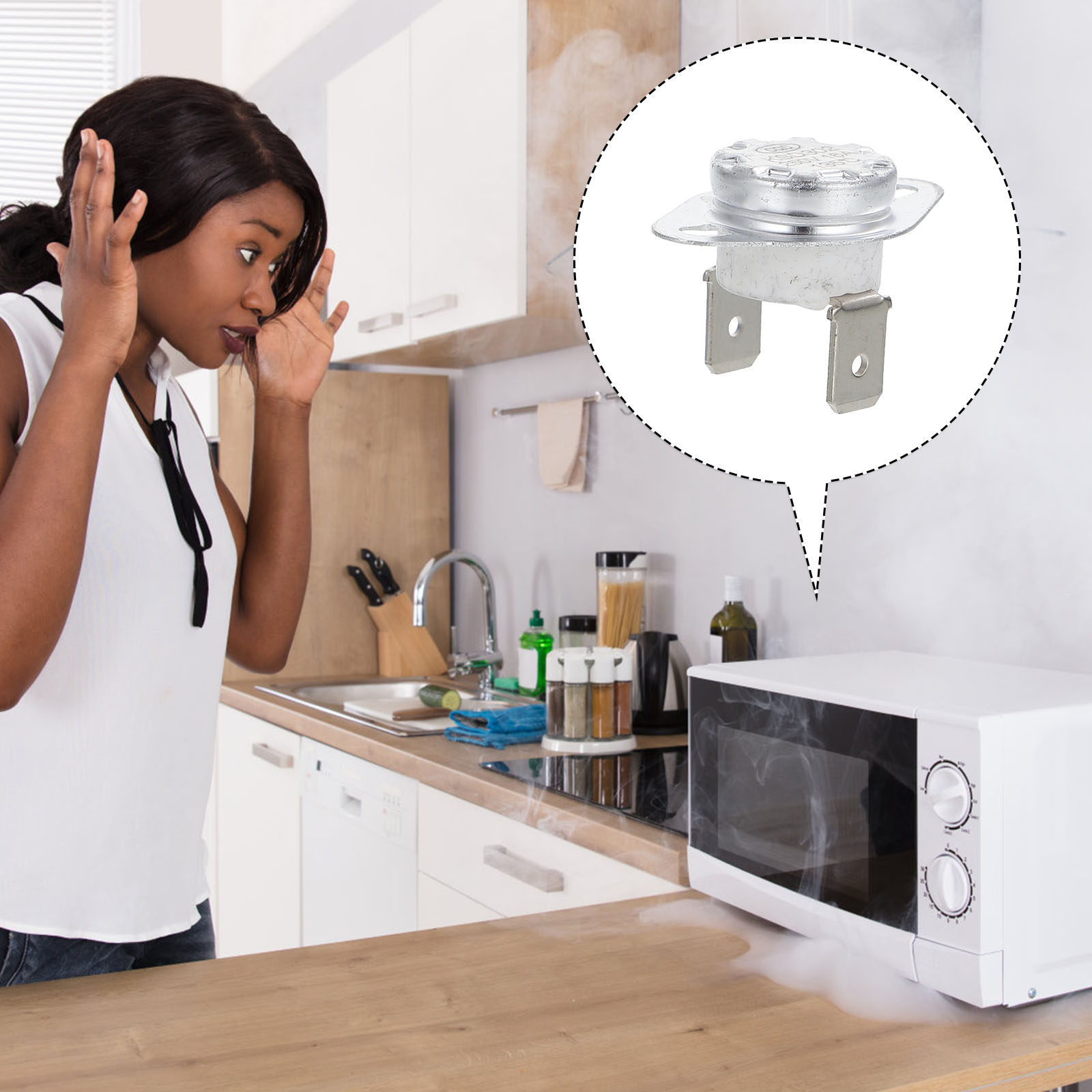 Microwave Oven - 4 Adet Termal Kontrollü Sıcaklık Anahtarı,